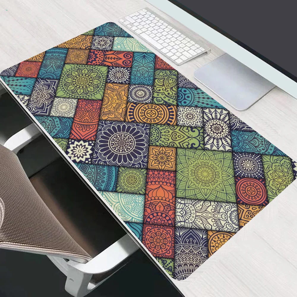 Moroccan Pattern Gaming Mouse Pad 900x400 Computer Mat Desktops Pc Gamer Desk Accessories Office Mousepad Mats Keyboard Extended