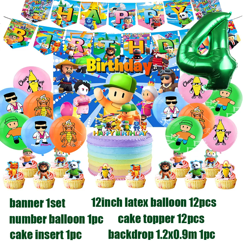 Stumbles Guile Theme Birthday Party Decoration Supplies, Number Balloon Banner, Cake Topper, Britware, Baby Shower, Kids Favors, Boy