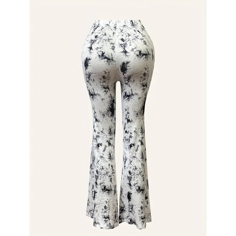 Watercolor-style printed wide-leg pants, suitable for daily casual wear of teenagers aged 7 to 16.