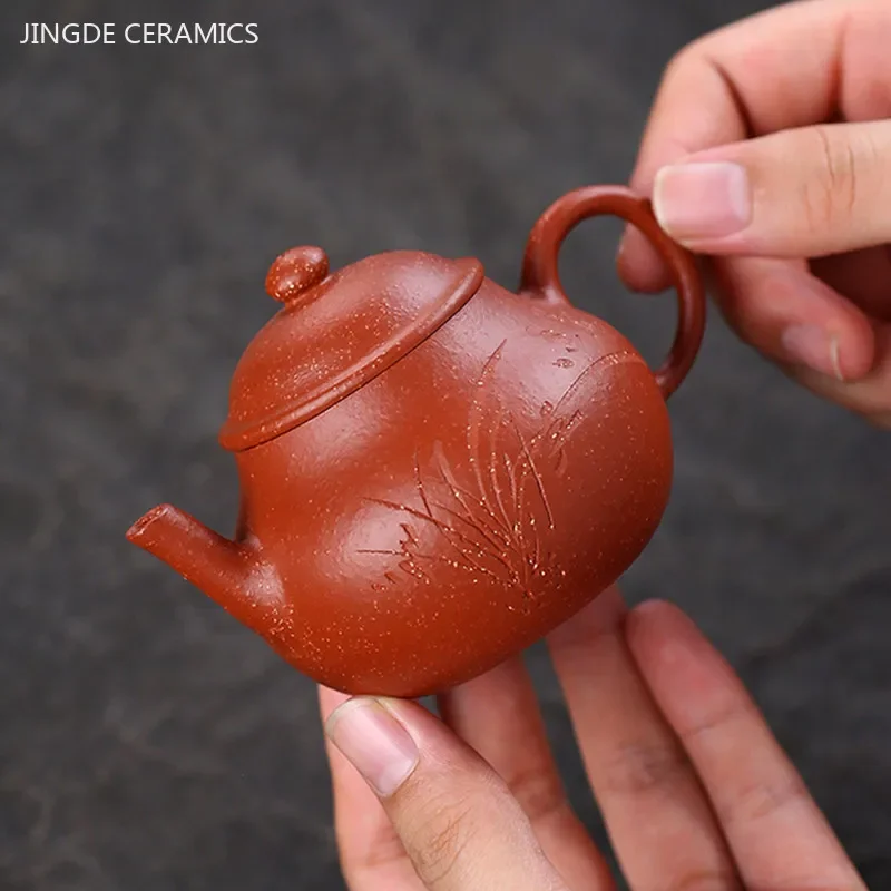 100ml Hand-painted Orchid Beauty Tea Pot Yixing Purple Clay Teapot Household Ball Hole Filter Kettle Chinese Zisha Tea Set