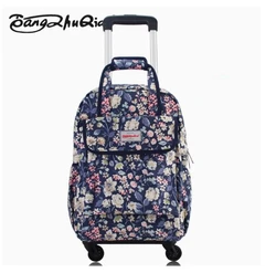 Women Carry-on Hand luggage Trolley Bags Spinner Suitcase  Oxford Wheeled Backpacks bags on wheels Rolling Luggage Backpack bags