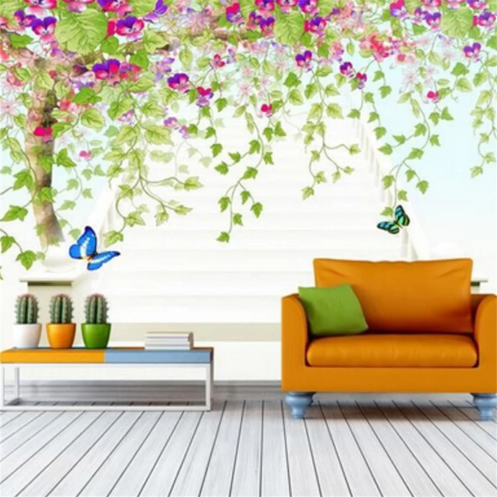 beibehang Custom Photo Wall Paper 3D Flower Vine Tree HD Large Wall Painting Modern Living Room Bedroom Non-woven Wallpaper