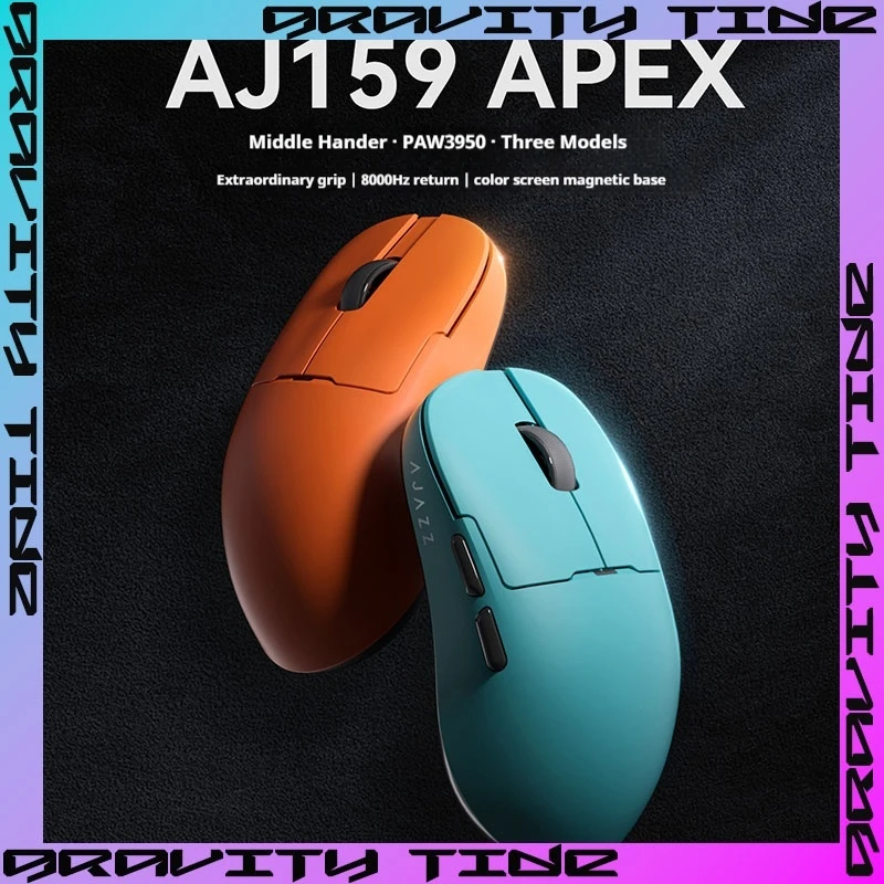 

Ajazz Aj159 Apex Paw3395 8k Приемник Valorant Csgo Киберспортивная игровая мышь Беспроводная мышь Легкая 56 г с зарядной базой для игры