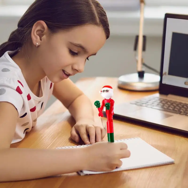 ปากกาลูกลื่นคริสต์มาสปลอดภัยปากกามวยรูปซานตาคลอสปากกาลูกลื่นแห้งเร็วปากกาซานตาคลอสปากกาสนุกสําหรับทุกวัน