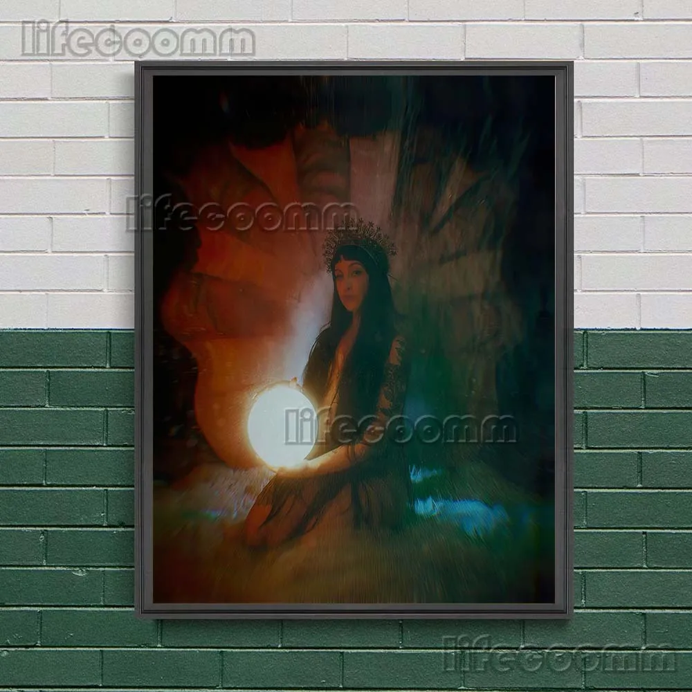 ملكة مصاصي الدماء والثعبان الساحرة خمر الرسم على لوحات القماش الجدارية طباعة مجردة السحر والباقنية ماجيك ملصق فني طباعة ديكور