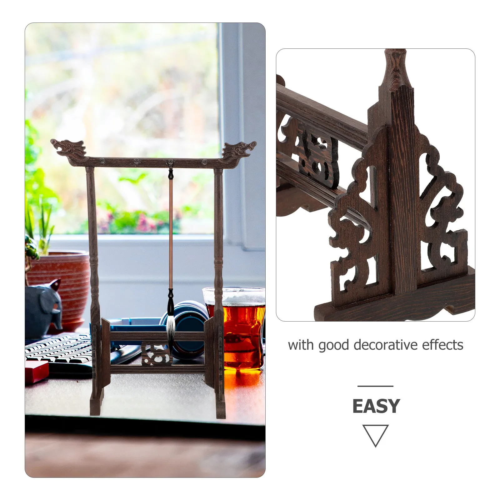 حامل فرشاة الخط الخشبي القوي، تصميم رائع، هدية مثالية لمحبي الخط، حامل فرشاة الرسم #1