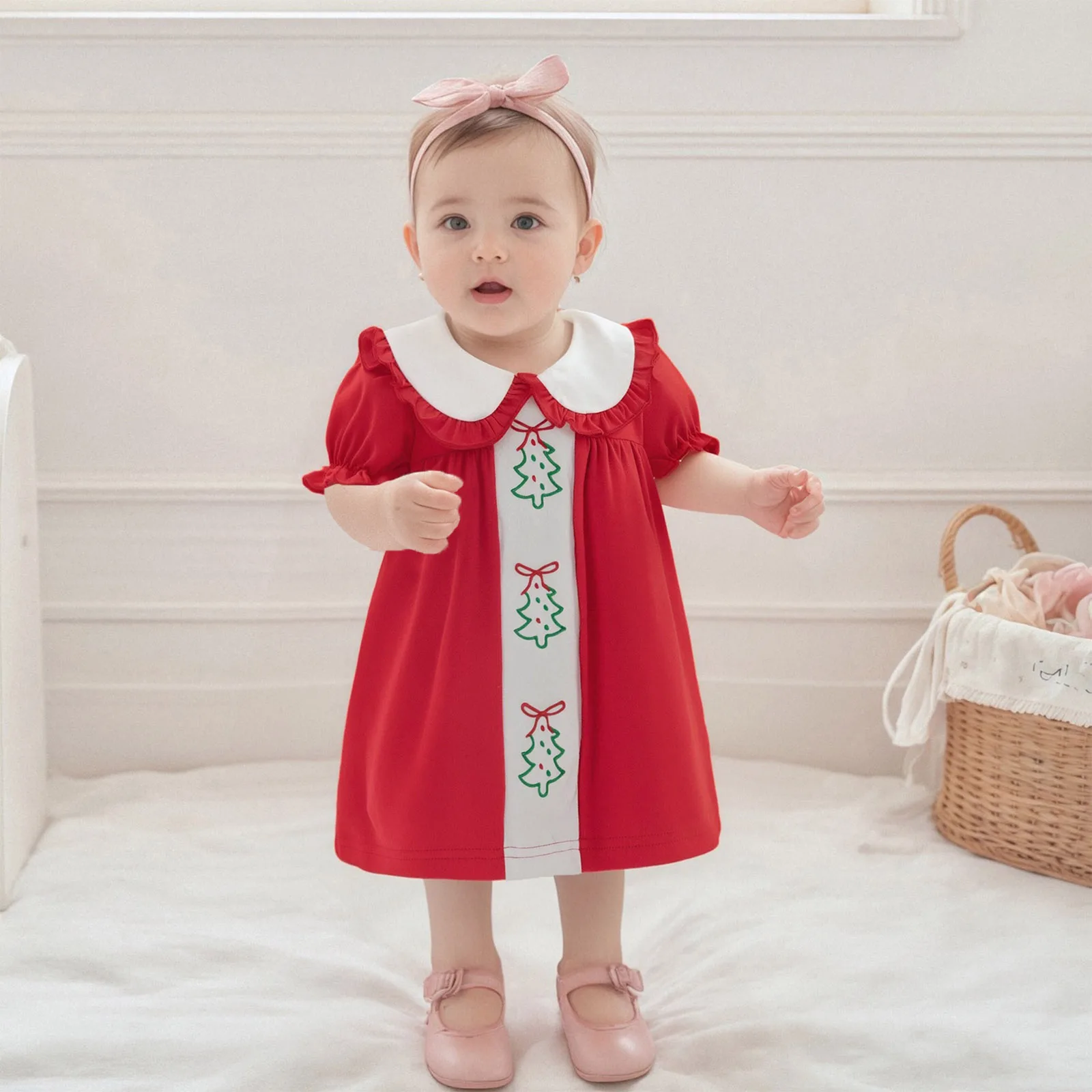 

Kid Clothes Girls Princess Dress, Elegant Embroidery Tree Party Dress Summer Dress Christmas Costume Clothes