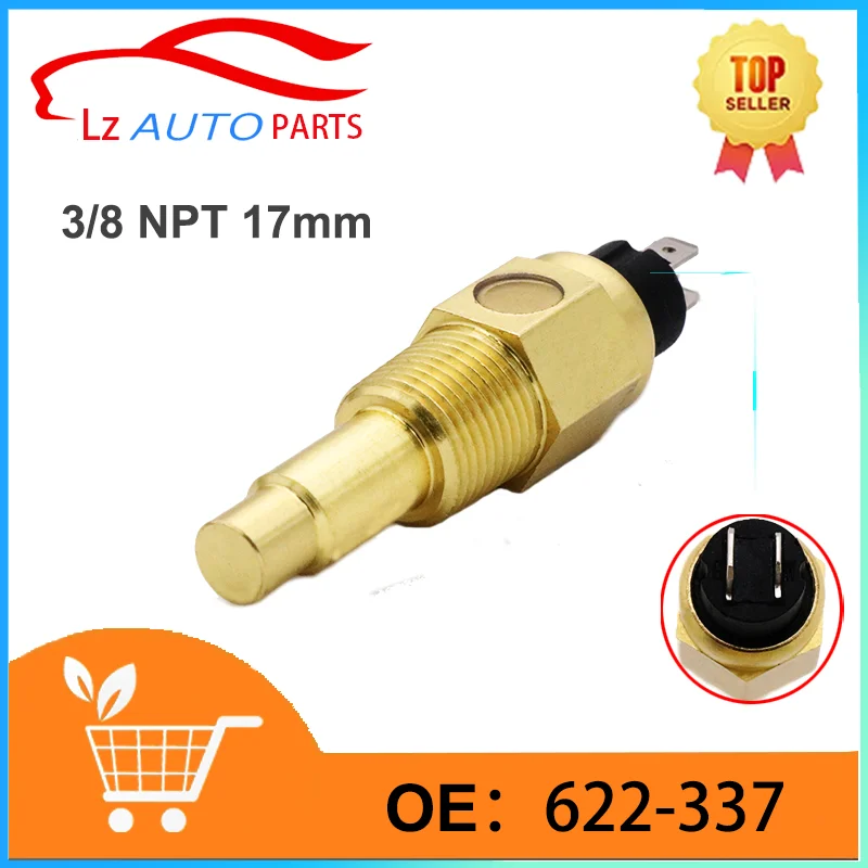 3/8 NPT 17mm Diesel Engine Water Temperature Sensor Alarm Switch 98 ± 3 ℃ 622-337 for FG Wilson Genset Perkins VDO Parts 622337