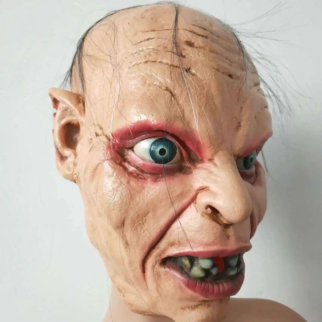 The Lord of The Rings Cosplay Costume Gollum Mask Helmet Horror Scary Latex Masks Halloween Party Masquerade Prop - Image 3