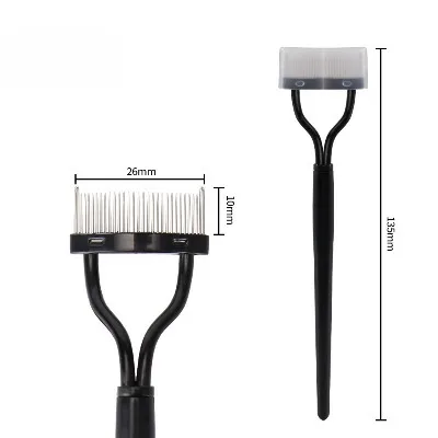 Ergonomic Eyelash Comb Separator Eyelash Styling Beauty Eyelash Brush Comb Stainless Steel Eyelash Grooming Tool