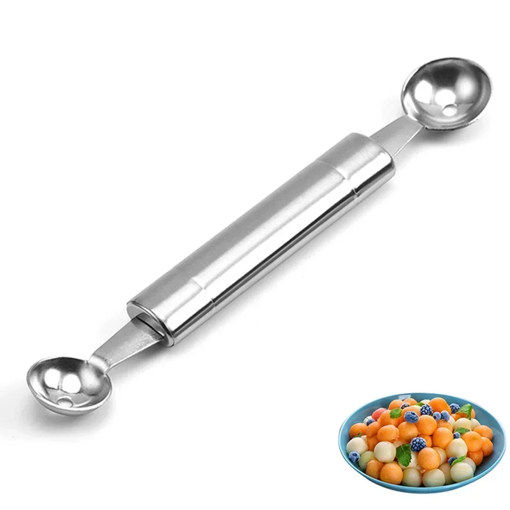 Double-end Fruit Dig Ball Tool Watermelon Melon Fruit Scooper Dig Ball Ice Cream Scoop Mashed Potato Digging Spoon Kitchen Gadge