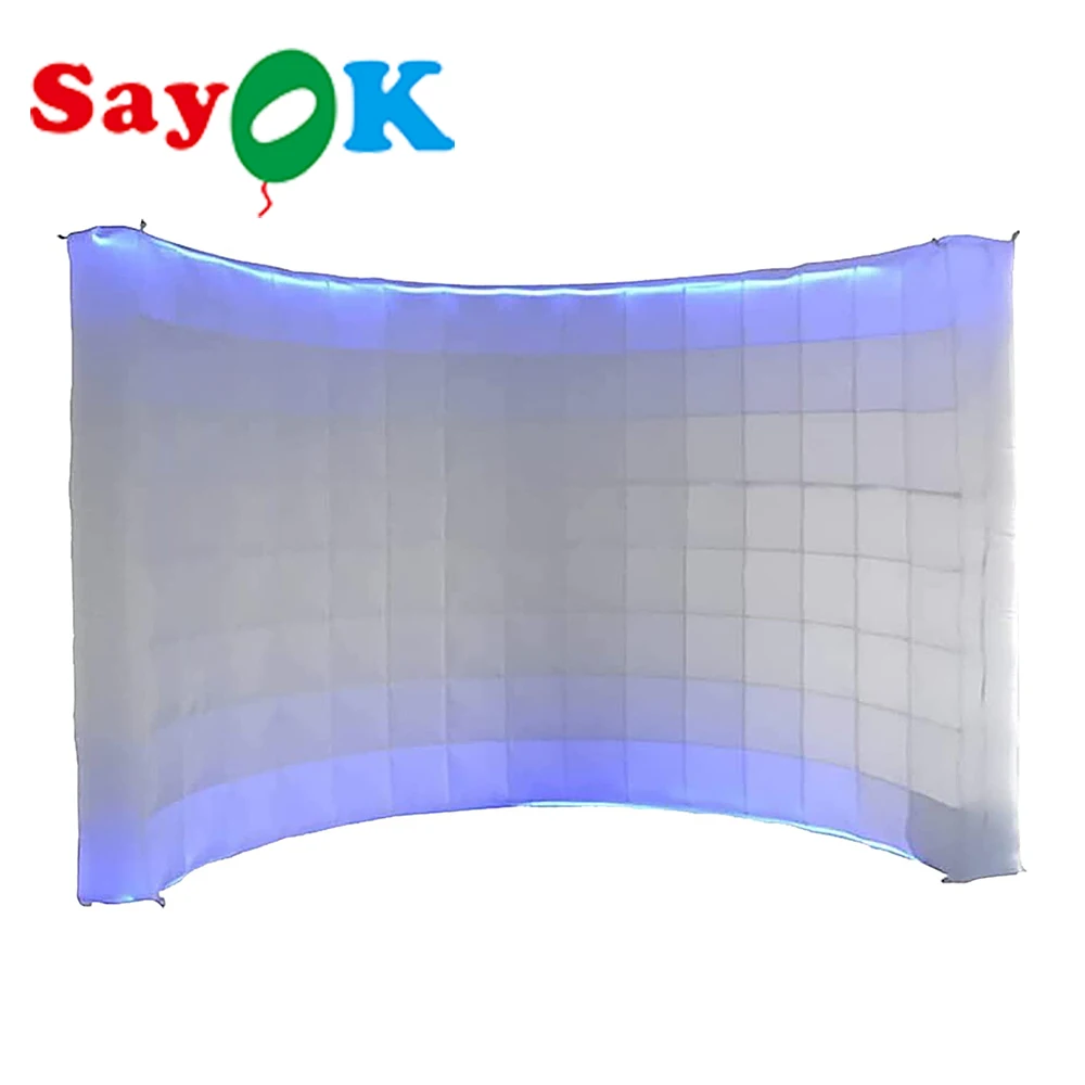 Customized led inflatable photo booth wall photo booth backdrop for wedding party promotion(3x1x2.3mH)