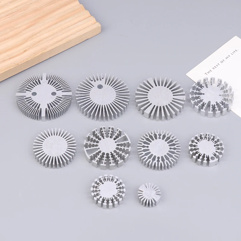 【Nowy】 Radiator COB Średnica 25/37.5/40/48/50/53/60/65/67MM Radiator LED Dużej Mocy Radiator Solidny w Kształcie Słonecznika Okrągły Radiator ze Stopu Aluminium