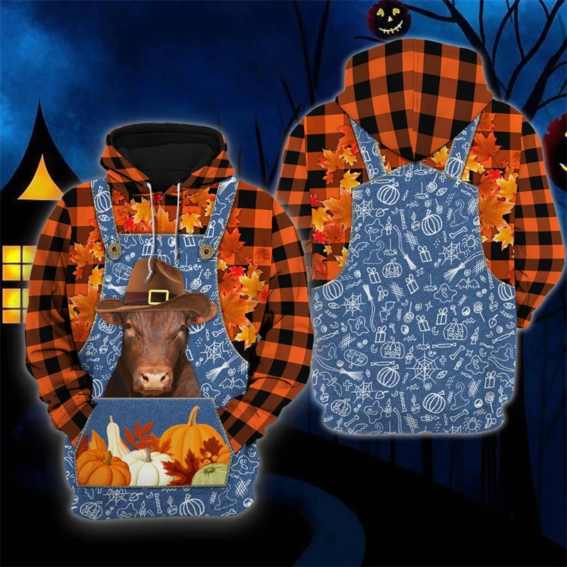 

Fall Fashion Cow Graphic Sweatshirts For Men Casual Animal Farm Hoodies For Men Clothes Harajuku Y2k Women Hoodie Kids Pullover