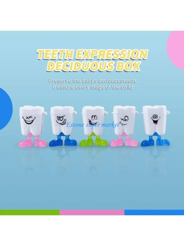 090B 50pcs Baby-Tooth Box Cartoon Kids Teeth Plastic Milk Teeth Box