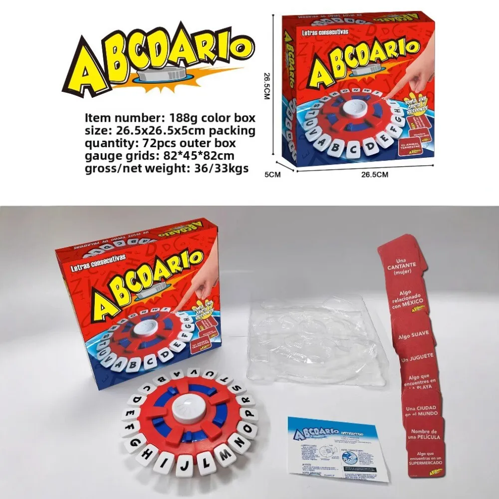 Western Alphabet Puzzle Game Multiplayer Interactive English Turntable Board Educational Toy for Kids Learning and Fun