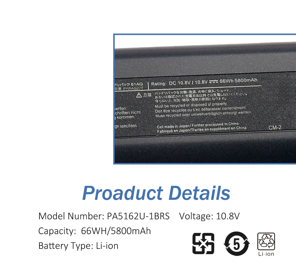 ETESBAY PA5162U-1BRS 66WH بطارية لأجهزة الكمبيوتر المحمول توشيبا portge R30 R30-A سلسلة PABAS277 10.8 فولت 5800 مللي أمبير