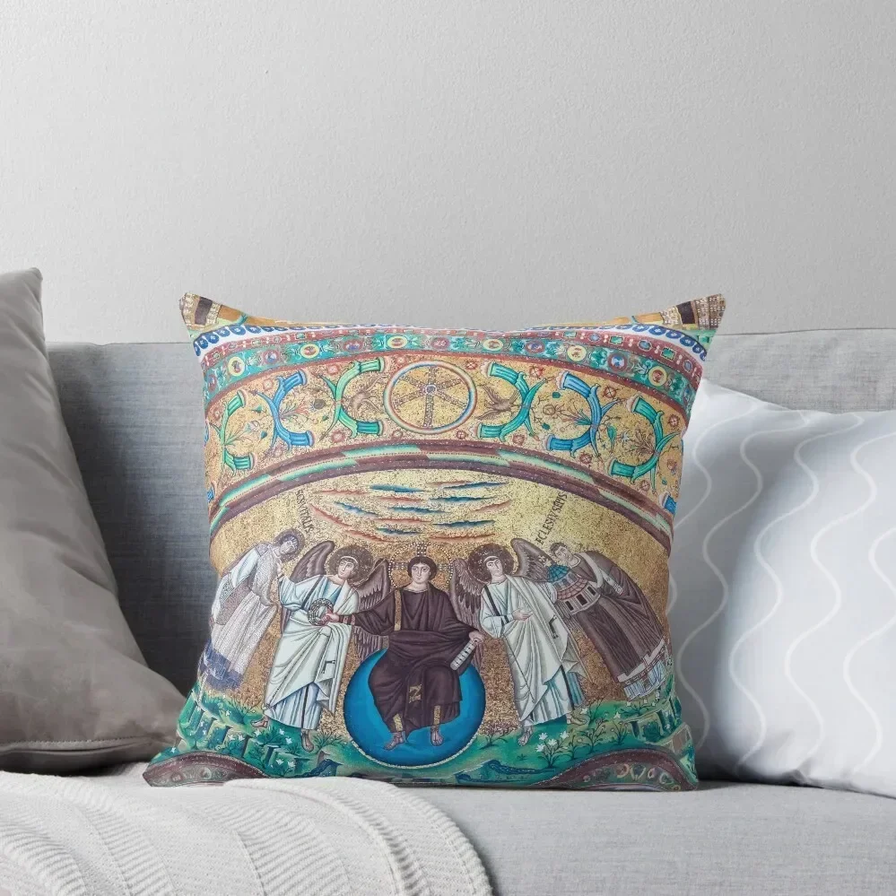 

Historic byzantine mosaic in Saint Vitale Basilica (late 540s), Ravenna, Italy Throw Pillow Ornamental Pillow pillow