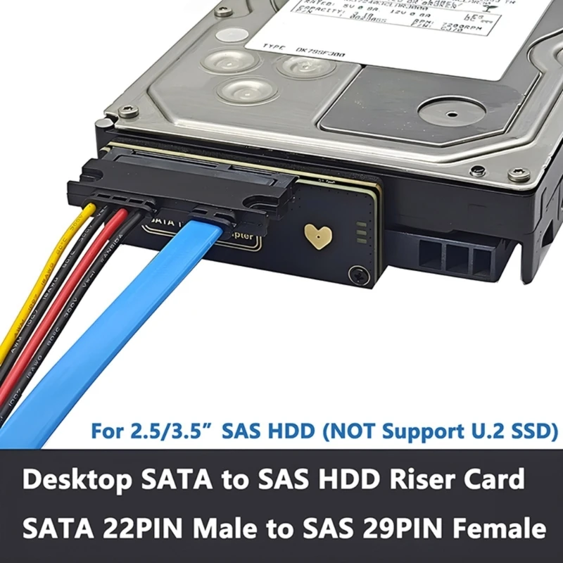 Thẻ Riser Cáp Chuyển Đổi 20CB 6Gbps 22Pin Sang 29Pin Cho Ổ Cứng Thể Rắn 2.5/3.5 Inch HDD