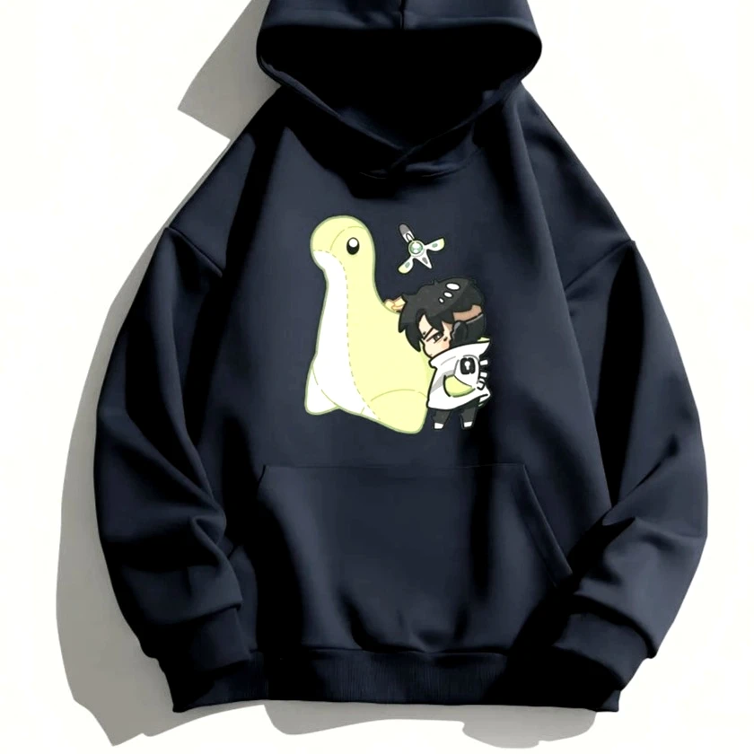 لطيف الكرتون الأخضر ليتل ووتر وحوش نيسي A-apex امرأة 2025 الخريف هوديس الكرتون السببية بلوزات الإناث البلوفرات #1