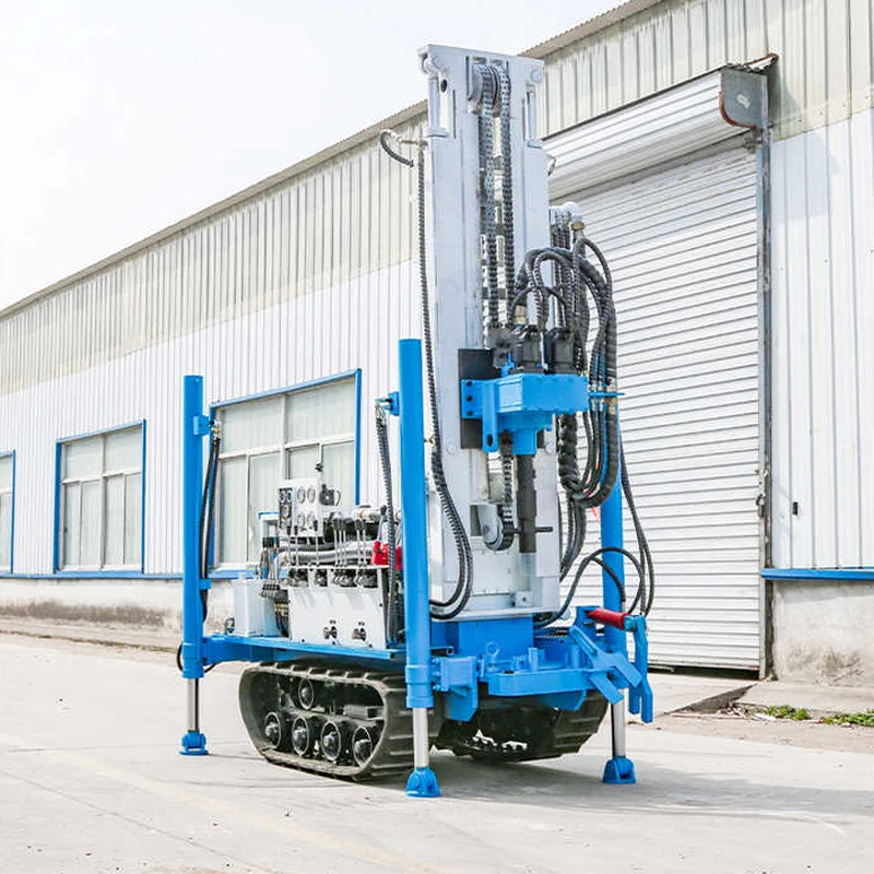 Impianto di perforazione cingolato pneumatico Dth con profondità di perforazione di 200 metri per la macchina dell'impianto di perforazione del pozzo d'acqua azionato dal motore diesel