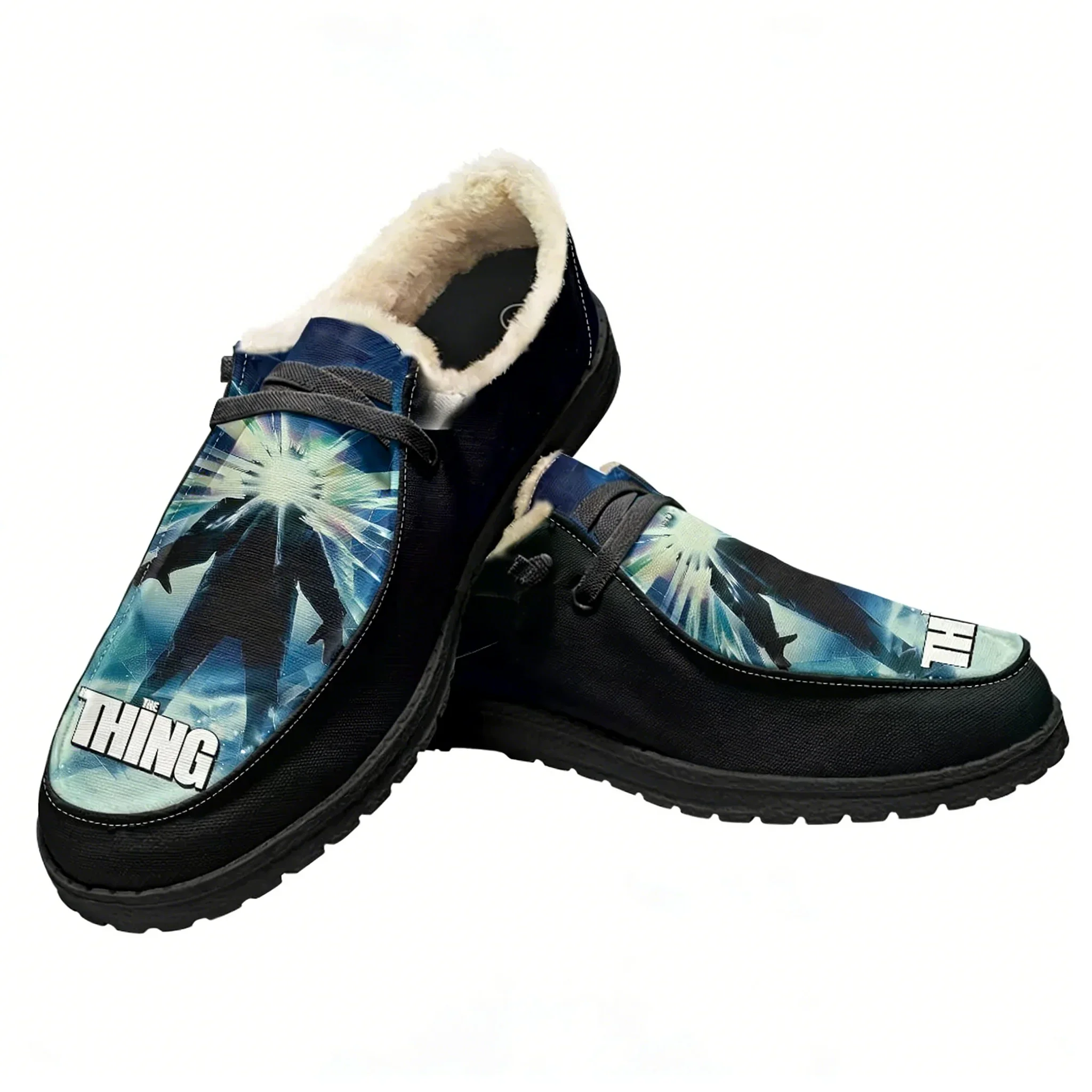 

The Thing Velvet Flat Shoes Mens Womens Warm Shoe Indoor Outdoor Light Shoe Personalized Fashion Print Custom Made Couple Shoes