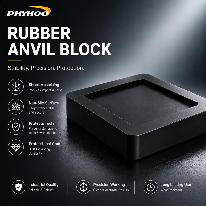 PHYHOO Rubber Anvil Block Jewelry Stamping Mat Shock Absorbing Bench Pad Metal Marking Leather Crafting Tool Bench Cushion Pad