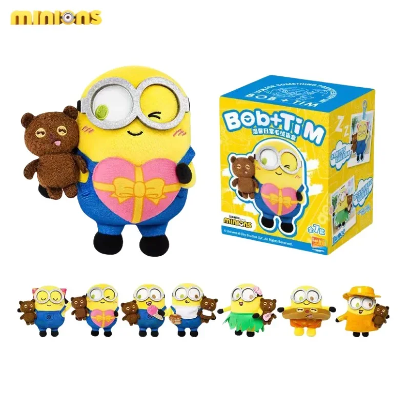 Minionki Bob Timi Bear Cartoon śliczna lalka pudełko z niespodzianką kreatywna figurka ozdoba brelok wisiorek niespodzianka pudełko prezentowe zabawka dla dzieci