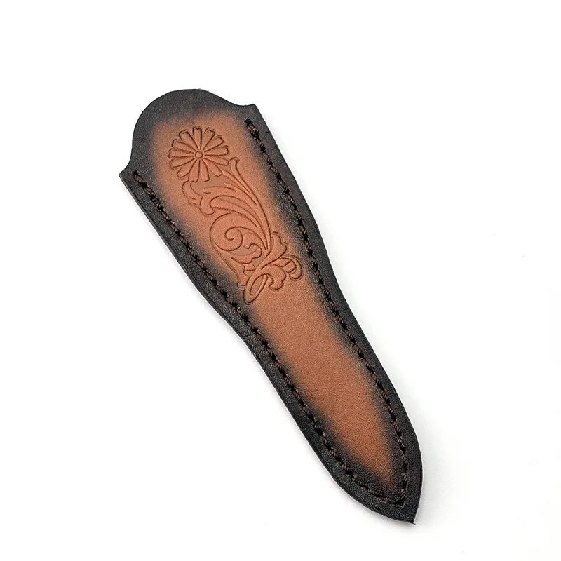 Top Layer Couro Handle Made Faca Chá, Faca Agulha Bainha, Damasco Facas Capa, Calças Saco De Armazenamento, 1 Pc