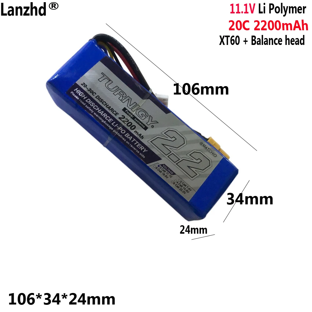

3S1P 11.1V 30C high-rate polymer battery with XT60 plug For RC remote-controlled aircraft model/car/ship model batteries