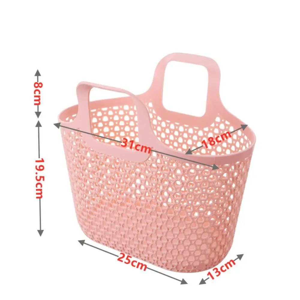

Simple Drainable Shower Basket Multifunctional Large Capacity Hollow Out Storage Basket Washing Basket