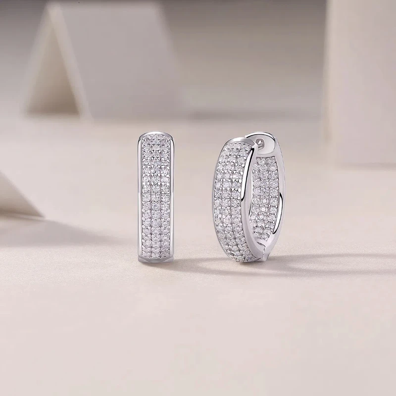 Earrings 925 Sterling Silver Original Certified Moissanite Drop Earrings Women Engagement Jewelry