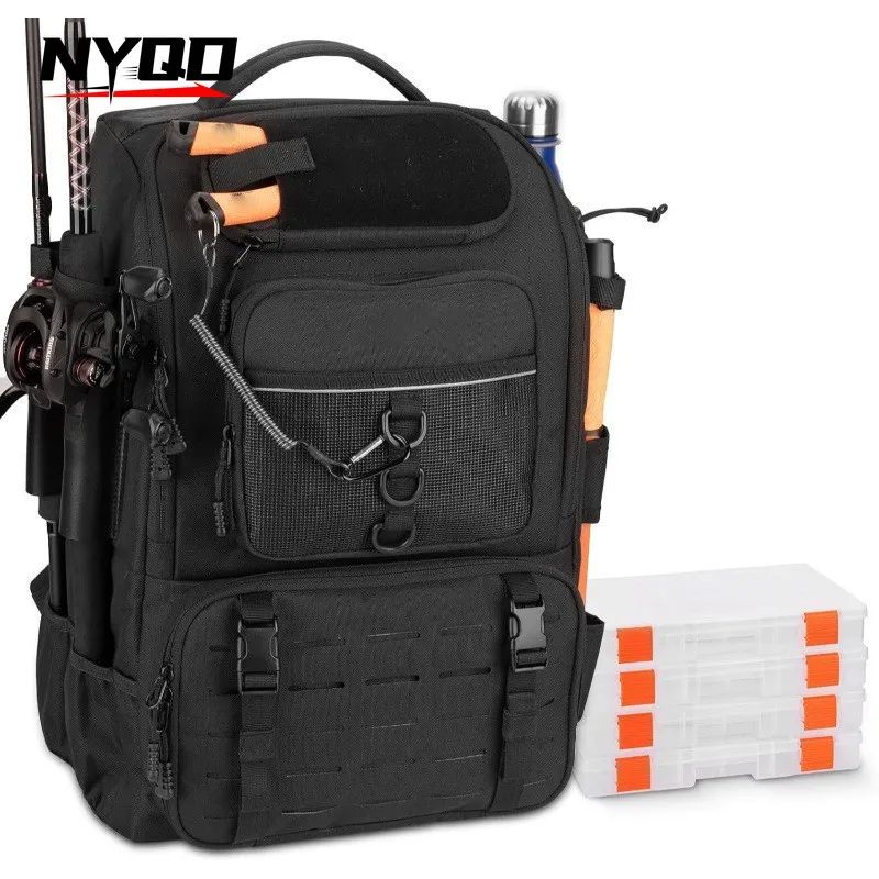 

Новая сумка для рыболовных снастей большой емкости, рюкзак для рыбалки на открытом воздухе с двойными лямками, портативная и многофункциональная сумка для рыбалки