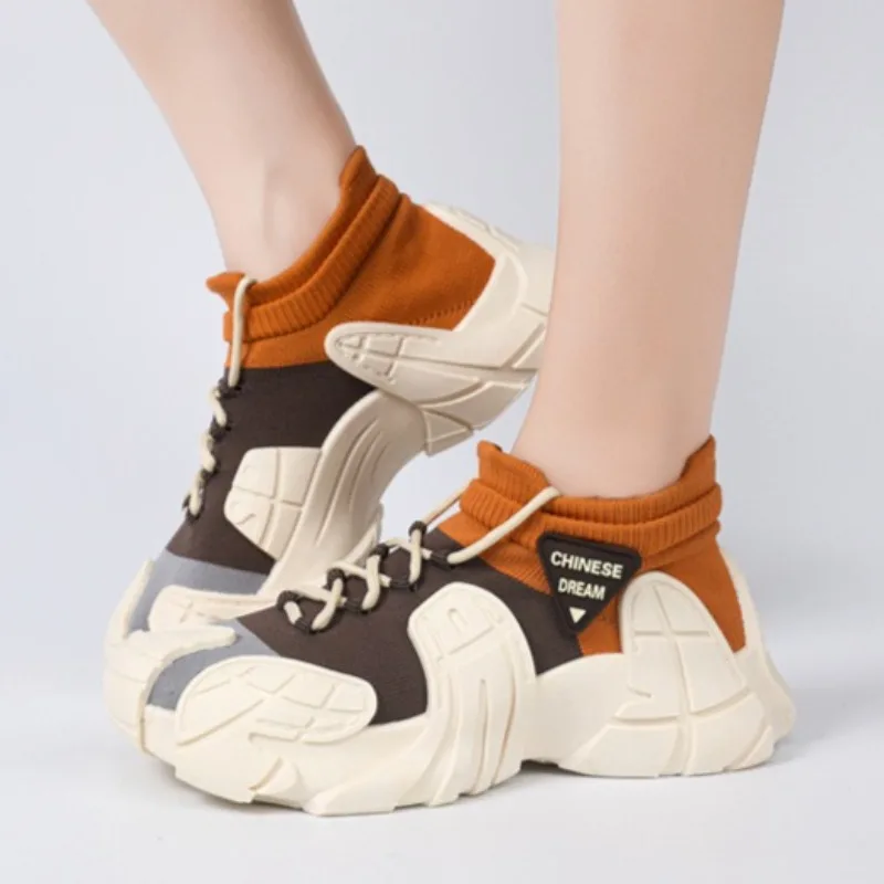 

Casual Couple Sports Shoes New Fashion Men's Shoes Lightweight Sock Mouth Design Platform Sneakers Breathable Zapatillas Hombre