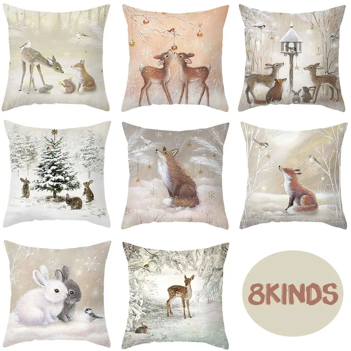 Christmas Elk Tree Cushion Cover Merry Christmas Decorations For Home 2022 Xmas Navidad Natal Gifts Cristmas Ornament New Year