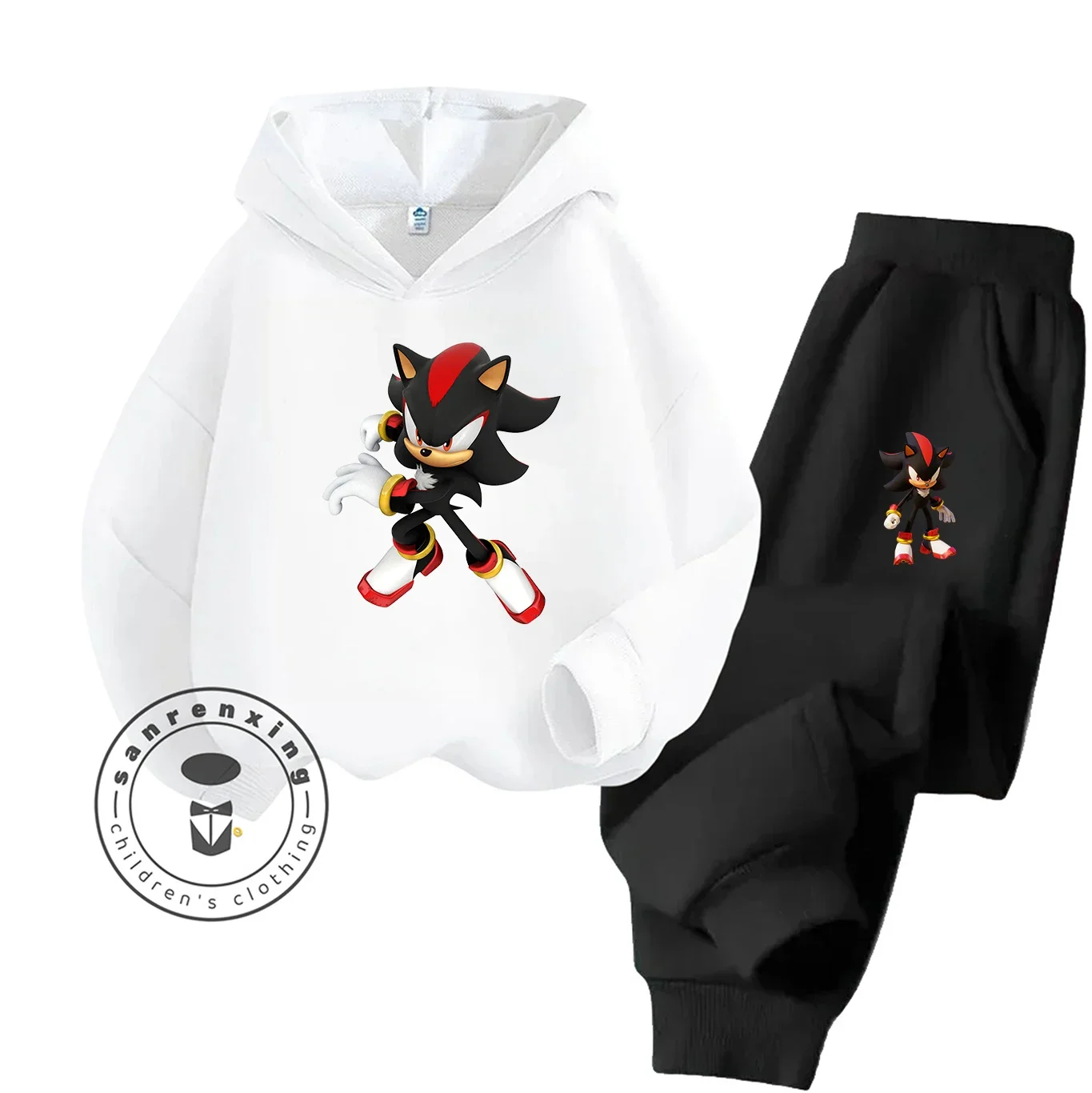 2025 moda Sonic 2D dibujos animados impreso conjunto con capucha para niños adolescentes niños niñas Casual gran oferta Otoño Invierno