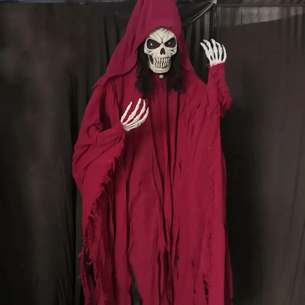 Halloween horror props haunted house escape room skull hanging ghost scary hanging man  Infrared human body sensor