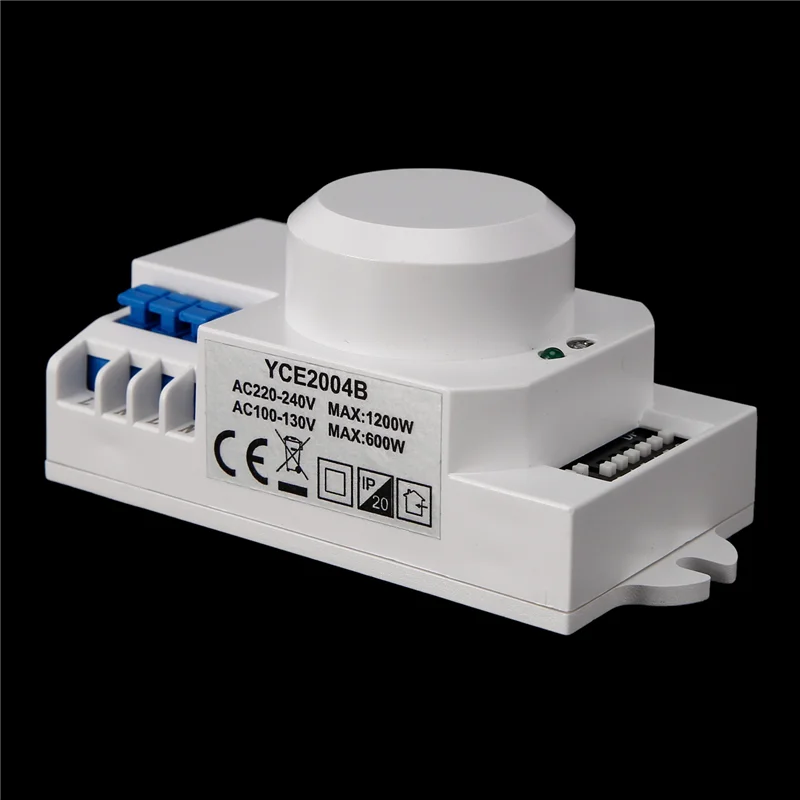 B24B 220V 360 Graus Sensor de Microondas Interruptor de Luz Indução Microondas Sensor de Movimento Interruptor Sensor de Vibração