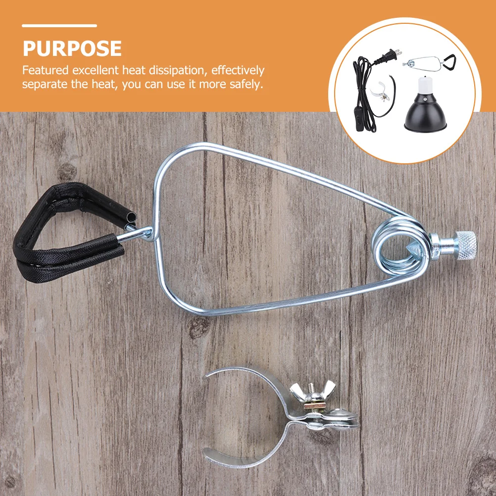 

Dome Reptile Lamp Fixture 110V Anti-Scald Aluminum Cover with Strong Clamp Multi Angle Adjustment for Reptile Light Fixture Use