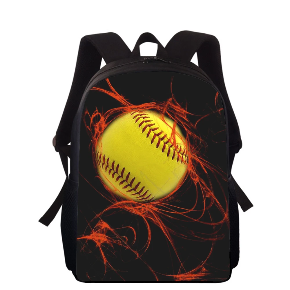 Mochila con estampado 3D de movimiento de béisbol para niños y niñas, morral escolar de 16 pulgadas, para libros y escuela primaria