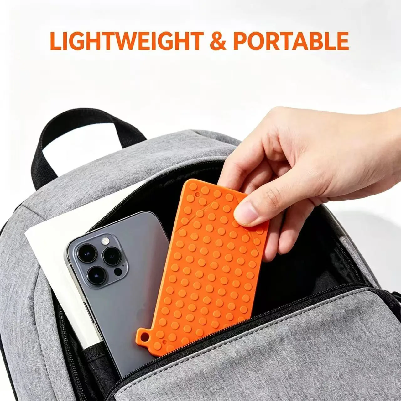 Portable Universal Phone Stand Angle Adjustable Silicone Desktop Tablet Laptop Holder Foldable Transforming Bracket with Hook view 5