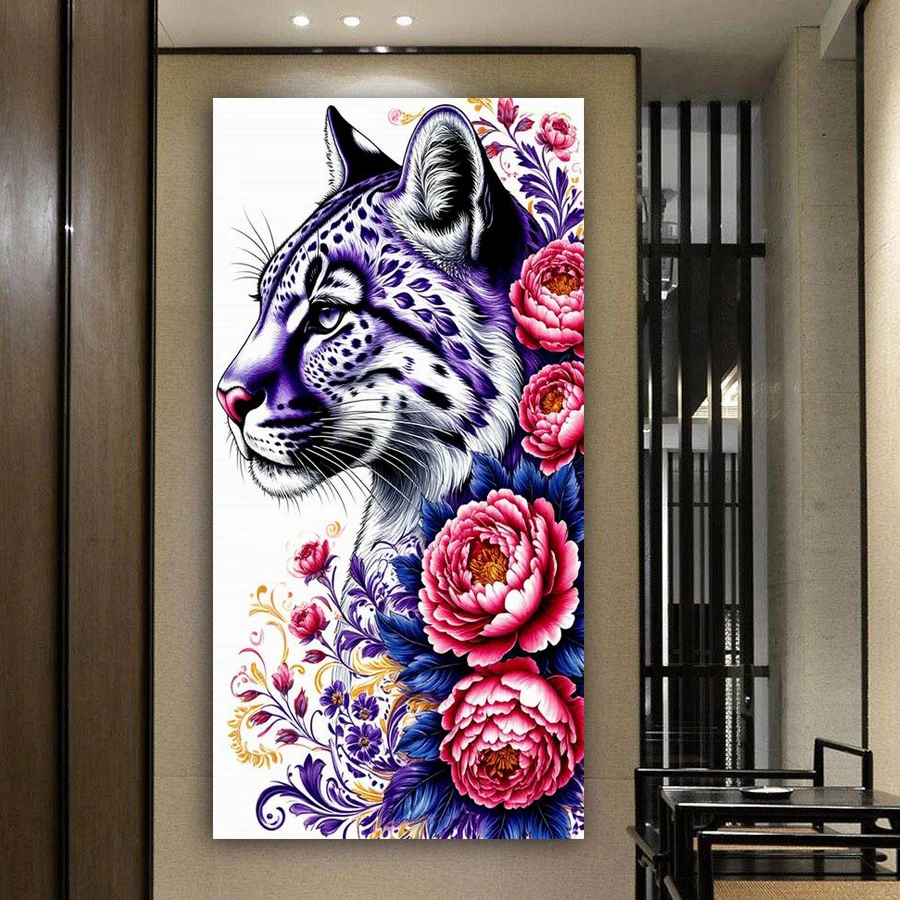 

Tigers and Flowers Diy Diamond Arts For Adults Painting New Collection Large Size Wild Animals Full Mosaic Embroidery Picture