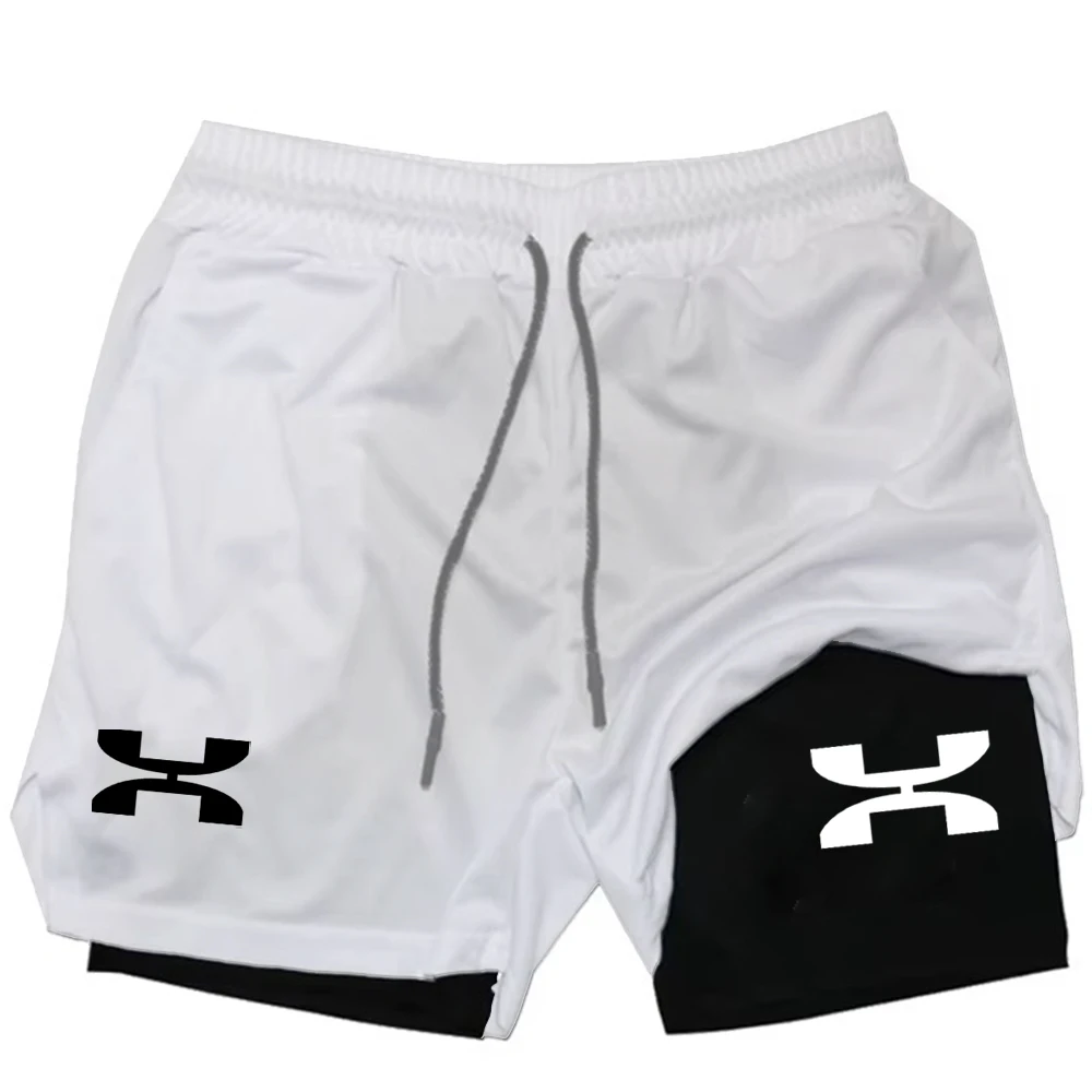 2024Running Shorts Men Gym Sports Shorts 2 In 1 Quick Dry Workout Training Gym Fitness Jogging Short Pants Summer Men Shorts