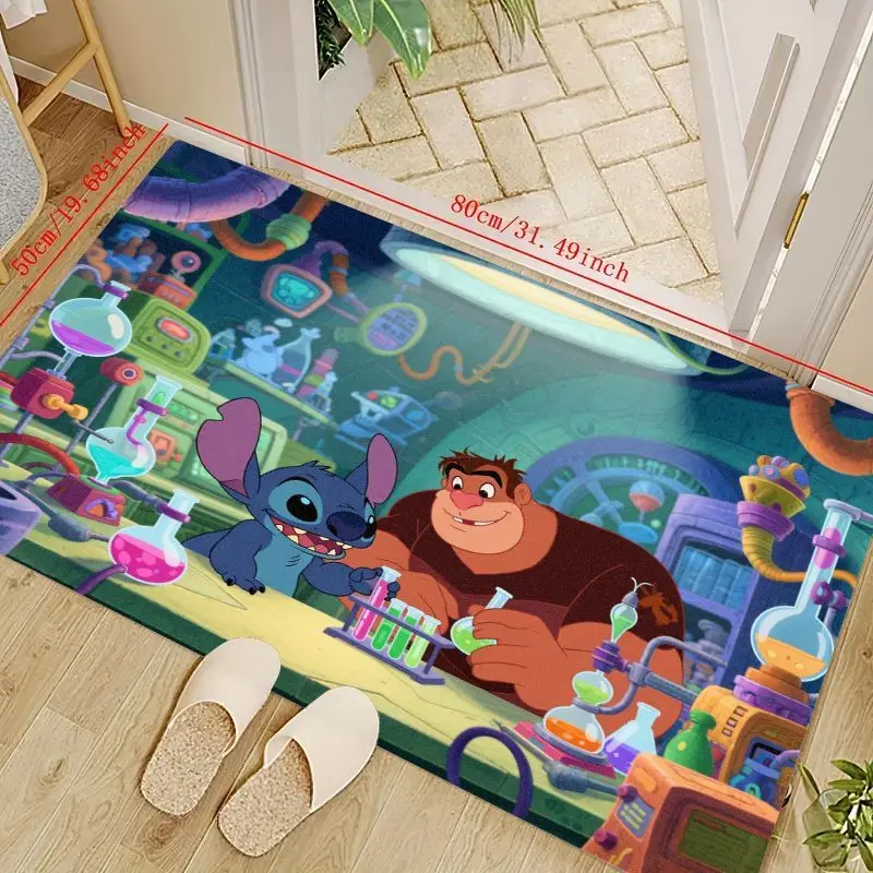 

1 шт. милый коврик Disney Lilo & Stitch & Wreck-It Ralph с героями мультфильмов, яркий дизайн для научных лабораторных экспериментов, нескользящий мягкий впитывающий материал