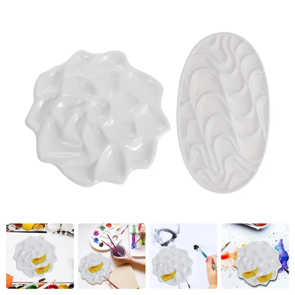 2pcs-pigment-mixing-tray-lightweight-imitation-porcelain-painting-color-mixing-plates-watercolor-paint-tray-for-amateur-and