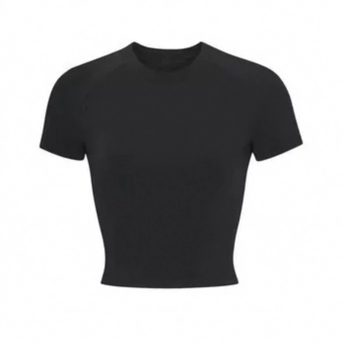 

Kardaian Sexy ort Crop Top ort Sve round Ne Sports T-irt Pure Color Commute Sle Knitted Slim Fit Summer T-irt
