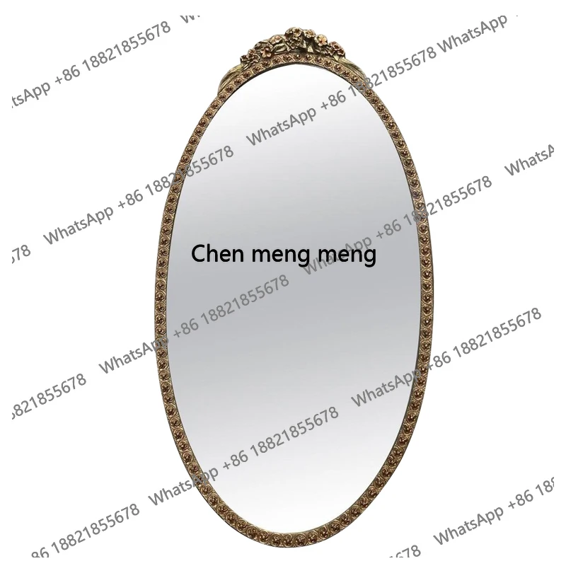 

Retro European wall mounted oval makeup mirror home bedroom photo studio powder room wall mirror
