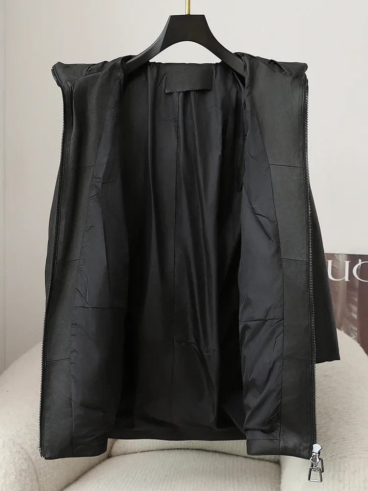 Manteau long chaud décontracté pour femme, veste femme, vêtements d'extérieur d'hiver, document noir, haute qualité, nouveau, 2024