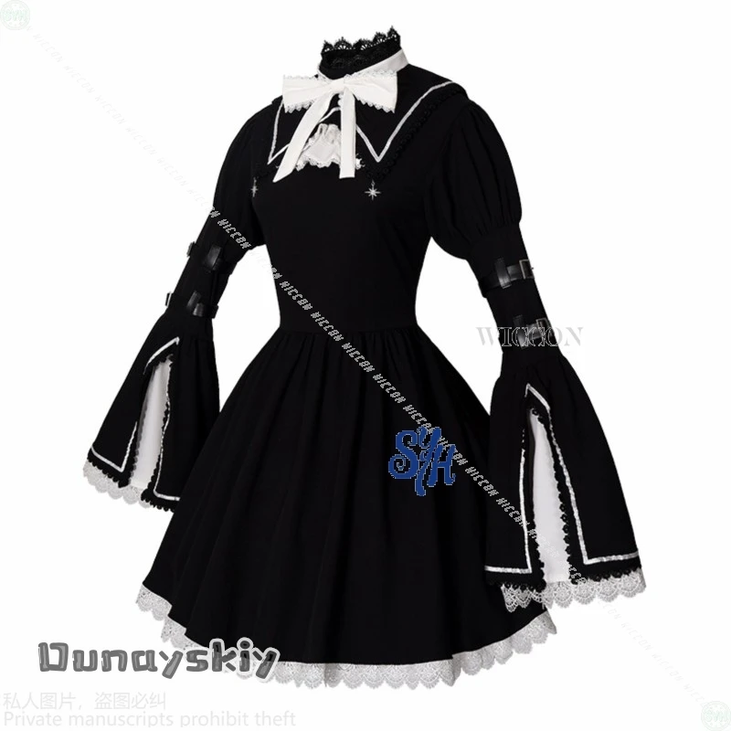 Anime Game Project Sekai Cosplay Shinonome Ena Halloween Nun Costume Black Vintage Goth Lace Lolita {BankaiMode}Sweet Jirai Kei view 3