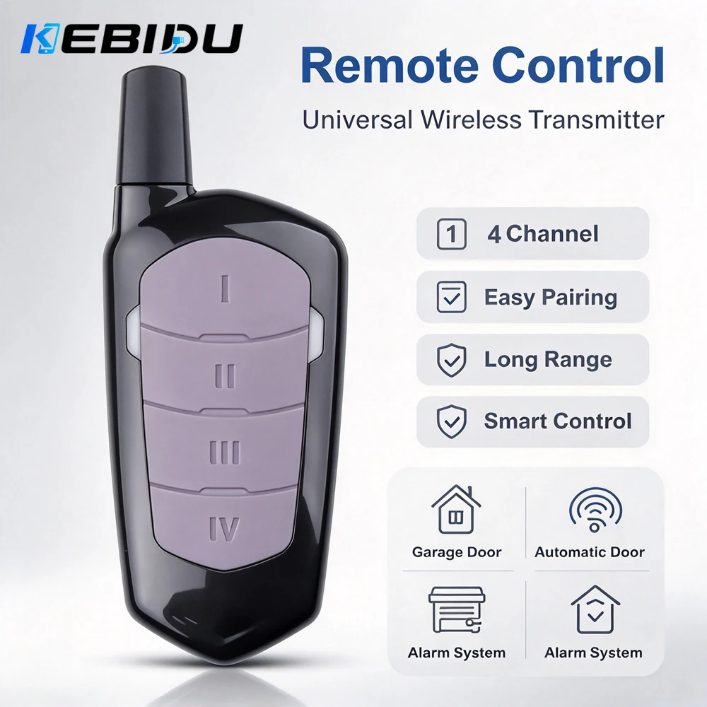 KEBIDU 1/3/5/10PCS 433mhz Garage Remote Control Duplicator Gate Door Commands Opener 433.92mhz Electric Rolling Door Code Clone